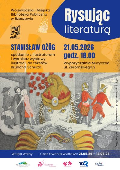 Grafika promująca wystawę Stanisława Ożoga